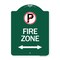 Signmission No Parking and Arrow Pointing Left and Right, Green & White Aluminum Sign, 18" x 24", GW-1824-24656 A-DES-GW-1824-24656 - alternate 1